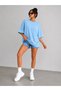 Set of 3 Oversize 100% Organic Cotton Round Neck Loose Fit T-Shirts - 4