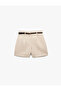 High Waist Mini Shorts with Belt and Pockets - 3