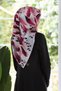 100% Twill Silk Tie-Dye Patterned Burgundy - Gray Colored 90X90 Scarf Planting Shape: Hand Sewing - 7