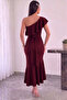 One-Shoulder Midi Dress with Flywheel Detail - 3
