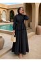 Women's Ruffled Two-Piece Top and Bottom Set Black - 2