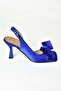 K 749384904   Cobalt Blue Fabric Women's Heeled Shoes - 6