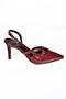 S654071908 Claret Red Patent Leather Short Heeled Women's Shoes - 8
