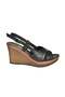 Black Wedge Heeled Women's Shoes K674041309 - 4