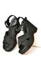 Black Suede Women's Wedge Heeled Shoes K250909002 - 3