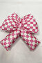 Digital Printing Checkered Bow Oven Ornament Decorative Filled Soft Handmade - 3