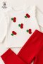 Baby Girl-Child Cherry Embroidered 2-Piece Baby Set Soft Textured Top and Bottom Seasonal Set 3 - 6 - 9 - 12 Months - 6