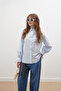 Loose Cut Poplin Shirt Baby Blue - 2