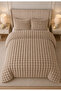 Loria Plush Double Bedspread 220X240Cm Honeycomb Pattern Fiber Filled Soft - Brown - 2