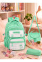 Licensed Twill Fabric Logo Cover Water Green School Backpack, Thermal Lunch Bag and Pen Holder - 5