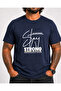 Men's Large Size Crew Neck T-Shirt Strong 26131 Navy Blue - 3