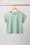 Basic Crew Neck Women's T-Shirt with Folded Sleeves - 6