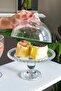Luxury Glass Leg Cake Pastry Jar, Serve Presentation Bead Heart
