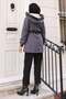 Zippered Hooded Coat Gray 19270 - 4