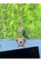 Gilded Pink Turtle Metal Evil Eye Beaded Car Mirror Ornament Car Amulet Evil Eye Protection - 3
