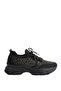Zri̇n-3002 Premium Black Lace-Up Mesh Casual Sneaker with Stone Accessories - 4