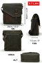 Genuine Leather 4035 Teos Water Resistant Khaki Green Postman Shoulder Waxed Canvas Laptop School Briefcase - 2