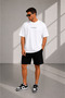 Unisex Rule Your Mind Printed Oversize 100% Cotton Wide Cut Textured Crew Neck White T-Shirt - 5