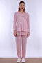 Cotton Maternity Pajama Set with Hidden Breastfeeding Feature Effortt - Pink - 2