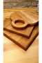 Set of 3 Natural Wooden Cut Meat Bread Chopping Presentation Board - 4