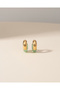 Lyra Women's Earrings Green Gold Stainless Steel Lightweight Hoop Earrings Modern Stylish Earrings - 5