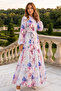 Patterned Hijab Dress Lilac 585 - 3