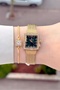 20.5 mm Women's Wristwatch with Green Dial and Gold Color Strap, Gift Packaged - 3