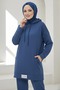 Armalı Double Pocket Vortex Double Set - 27982-Indigo - 2
