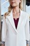 Collared Pocket Long Sleeve Arm if You Want It Can Be Folded Cotton Fabric Blazer Office Jacket-Champagne - 6