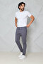 Men's Gray Jogger Pants – Relaxed Fit, Lace-Up, Transitional Casual Use
