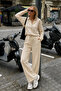 Beige Long Sleeve 100% Cotton Muslim Shirt Set Sh365 - 4