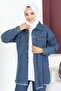 Tassel Detailed Denim Jacket Blue 6011