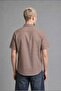 Boxy Fit Short Sleeve Checkered Burgundy Shirt H3727Ax26Sm - 5