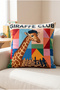 Giraffe Club Chess Pattern 4-Piece Throw Pillow Cover Set, Colorful Striped Retro Decorative Velvet Pillowcase - 2