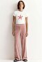 2 Pieces Comfortable Fit High Waist Wide-Leg Viscose Mix Women's Trousers - 3