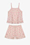 Girls Pinky Cherry Beige Pyjama Set - 5
