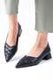 Peyton Black Color Pointed Toe Women's Low Heel Shoes - 2