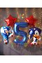 Sonic Boom 5 Years Old Navy Blue Number Foil Balloon Set Sonic Concept Balloon Set