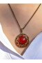 Natural Stone Agate Natural Stone Women's Antique Round Natural Stone Necklace Evil Eye Stone Euk37A - 2