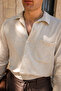 Italian 100% Linen Beige Men's Shirt - 3