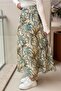 Patterned Lined Flared Skirt - 2