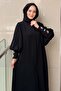 Sleeve Ends Stone Embroidered Balloon Sleeve Ferace - 3