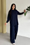 Oysh Modal Fabric Oversize Hijab Tunic Set 2020 Navy Blue - 5