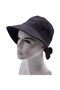 Women's Summer Black Bucket Hat with Adjustable Back Velcro Bow Detail - 4