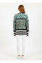 Crew Neck Skirt Striped Patterned Oversized Women's Knitwear Sweater - 2