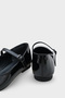 Blunt Toe Banded Margin Jane Patent Leather Black Women's Ballerinas - 4