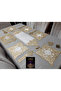 1 Runner(99X32)/6 A.Serving Utensils/6 B.Placemats/6 Spoon Holders/19 Pieces/Velvet Food Presentation Set/For 6 People - 3