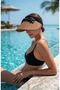 Summer Women's Ribbon Detailed Banded Straw Visor Hat