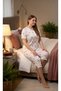 Angelique Bamboo Fabric Short Sleeve Lace Detail Women's Capri Suit 22268 - 2