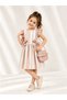 Girls' Striped Dress Set with Bow Detail - 2